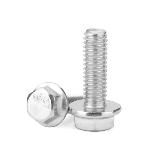 Junter 10pcs M8-1.25 x 20mm A2 Stainless Steel Hex Cap Flange Bolt Flat Bottom Flanged Hex Head Screws, 304 Stainless Steel 18-8 Flanged Hexagon Head Screws, Full Thread, Coarse Thread Metric 5787