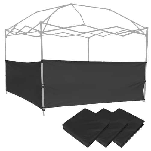 NINAT 3pcs Half Sidewalls Panel for Pop Up Canopy Gazebo Tent Shelter 10'x10', 10'x15', 10'x20' Vertical Leg, 3 Half Walls Only,Black