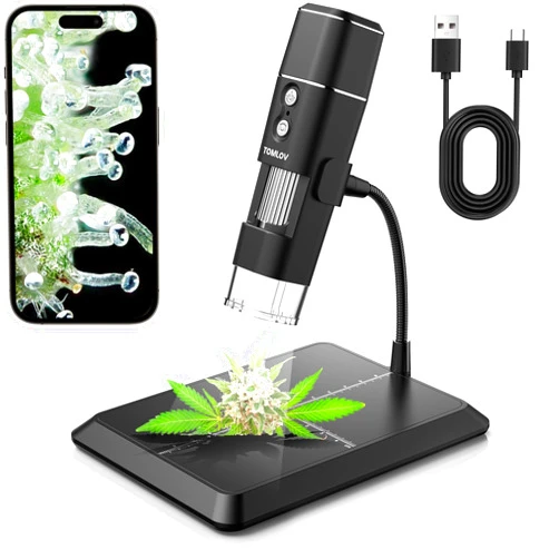 TOMLOV DM1 Wireless Digital Microscope,Handheld USB HD Inspection Camera 50x-1000x Magnification with Stand,Coin Microscope Camera Magnifier for iPhone iPad Android Phone & Computer
