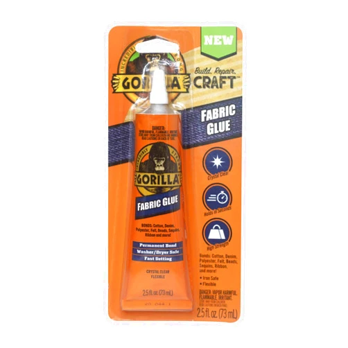 Gorilla Waterproof Fabric Glue 2.5 Ounce Tube, Clear, (Pack of 1)