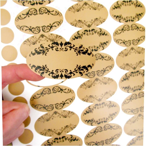 Rivertree Life 81 Blank Apothecary Oval Poly Weatherproof Kraft Look Essential Oil Bottle Canning Jar Labels with Bonus Round Cap Stickers by Rivertree Life
