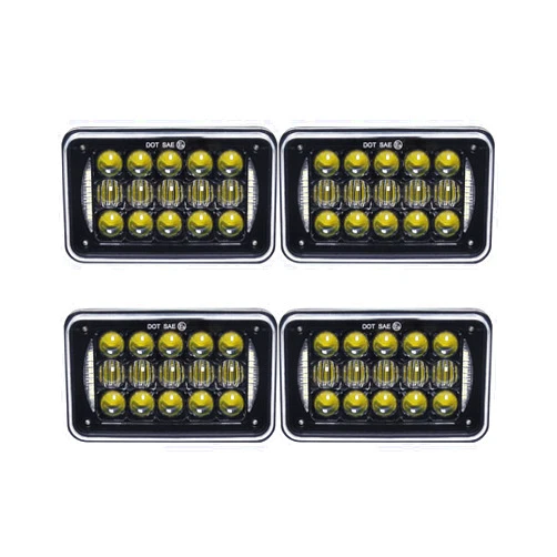 COWONE 60W 4X6 inch Rectangular LED Headlights for H4651 H4652 H4656 H4666 H6545 Freightliner Kenworth Peterbilt International Volvo Sterling Western Star Mack Headlamp (4Pcs)