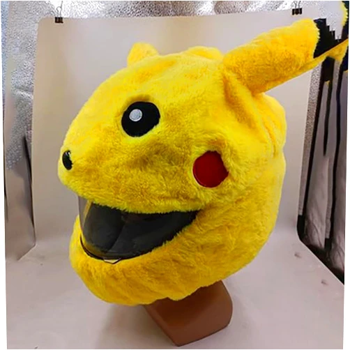 PEHUB Motorcycle Helmet Cover,Funny Crazy Motorcycle Helmet Cover Dustproof Decorative Cover Cartoon Plush Full Face Helmet Protective Cover Fun Riding Gear an Accessories,6