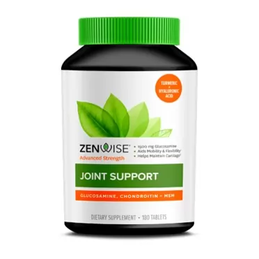 Zenwise Health Joint Support Supplement - Complex with 1500mg Glucosamine, 1200mg Chondroitin, 1000 MG MSM & Hyaluronic Acid for Advanced Relief - Mobility Health Supplement for Pain, Aches, Soreness & Inflammation - 180 tablets 180 Count (Pack of 1)