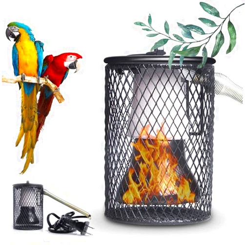 Tiyano 100W Ceramic Heat Emitter Reptile Heat Lamp Bulb No Light Emitting Brooder Coop Heater with Anti-bite Iron Tube & Shade of Pet Safety Heat Lamp