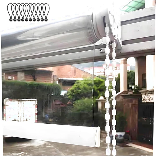 Generic Outdoor Waterproof roll up Shades, Clear Vinyl roll up Porch Curtains, Transparent PVC Plastic Roller Blind, Cordless Shade Windproof/Dustproof, for Indoor Outdoor