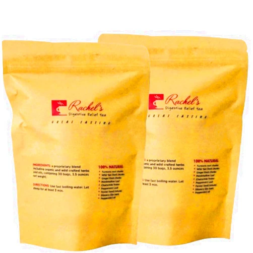 Rachelstea (60 Bags/120 Cups) Rachel’s Tea: Turmeric, Wild Yam, Ginger, Marshmallow, Chamomile, Peppermint, Fennel Slippery Elm
