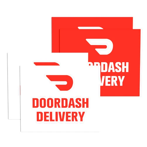 Dakchor Car Magnets - Delivery Driver DoorDash Magnet Sign Reusable Removable Waterproof Magnetic 4 Pcs (2 Red + 2 White) 20x25cm (7.8x9.8inch)