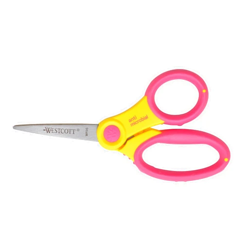 Westcott 14597 Right- and Left-Handed Scissors, Soft Handle Kids' Scissors, Ages 4-8, 5-Inch Pointed Tip