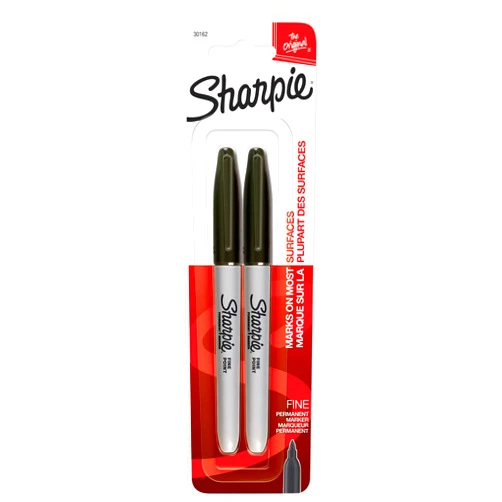 SHARPIE 12 Packs: 2 ct. (24 total) Fine Point Black Permanent Markers