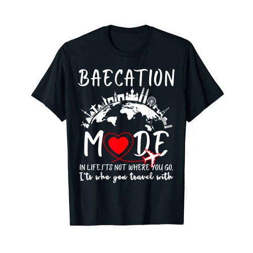 Funny Couple Matching Outfits For Baecay apparel Cute Couples Trip Matching Vacation Baecation Mode-Vibes Tee T-Shirt