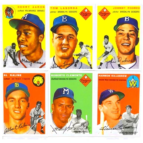 Topps 1994 Archives 1954 Reprint Complete Mint Hand Collated 256 Card Set; Loaded with Stars and Hall of Famers; Next Best Thing to Owning a Real 1954 Topps!
