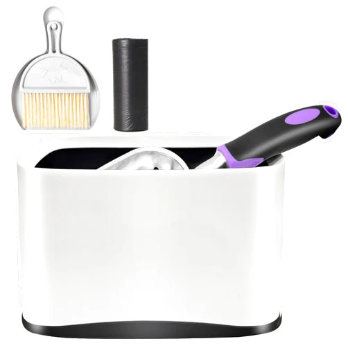 Apidgrowth Cat Litter Scooper with Holder,Metal Cat Litter Scoop, Kitty Poop Scooper Stand for Litter Box, Cat Caddy for Litter Scoop, Fast Sifting Kitty Poop Scooper Caddy Poop Scooper Stand