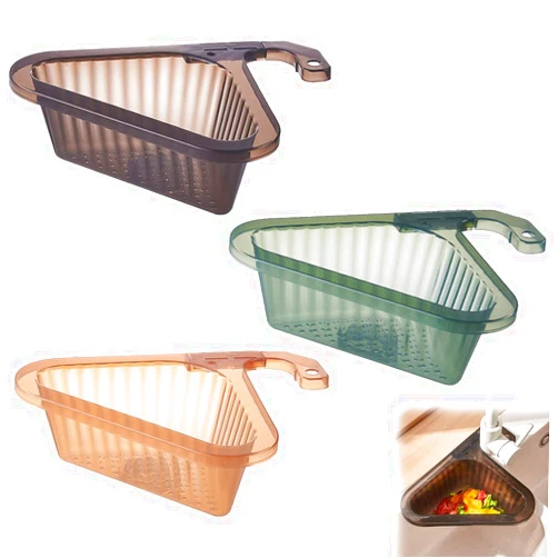 YOBEYI 3 Pack Sink Basket for Kitchen,Adjustable Corner Kitchen Sink Strainer Basket, Kitchen Triangular Sink Filter Multifunctional Drain Shelf for Food Catcher