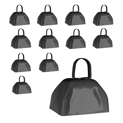 Windy City Novelties Metal Cowbell Novelty Noise Makers - 3 inch - 12 Pack - Black