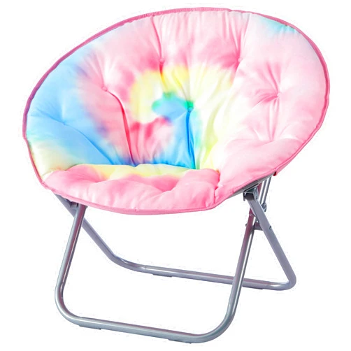Urban Lifestyle Micromink Saucer Chair, Rainbow Tie Die