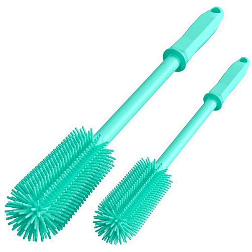Mateebake Silicone Bottle Cleaning Brush | 2 Pack|, 16”Long Water Bottle Brush Cleaner Brush for Hydro Flask,Glassware,Vacuum Sports Bottle&Vases,Water Bottle Cleaner Brush for Narrow Neck Containers