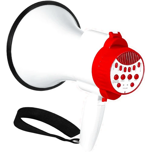 PlayRoute Megaphone Bullhorn | 30-Watt Bull Horn Speaker with Record & Play | Plus Voice Changer for Adults with Siren & Whistle | Blow Horn Loud Speaker with Bluetooth Connection