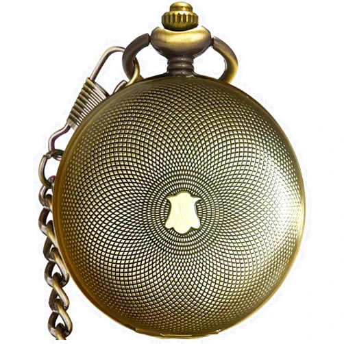 VIGOROSO Vintage Hand Wind Up Pocket Watches for Men, Mechanical Pocket Watch with Chain, Mens Skeleton Pocketwatch