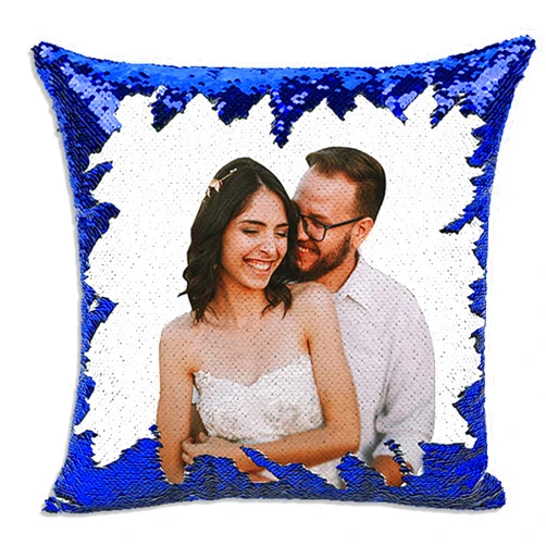 Hadefa Custom Photo Throw Pillow Sequins Magic Throw Pillow to Picture Custom Personalized Throw Pillow Birthday (Green)