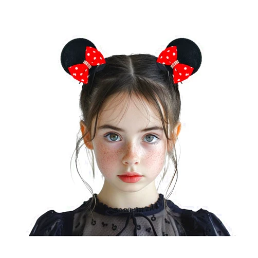 Products4ushop Red Polka Dot Bows Mickey Mouse Ears Clips Barrettes Hair Clips for Theme Costume Party Favor Decoration Accessorries: M3 (MC Sparkling 2)
