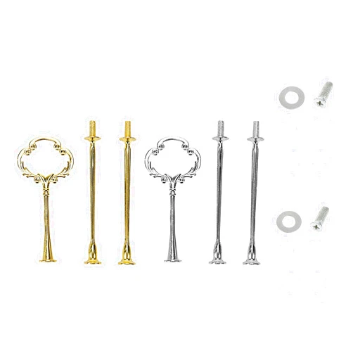 Coshar 2 Sets 3 Tier Gold & Silver Cake Stand Fittings Hardware 12.6