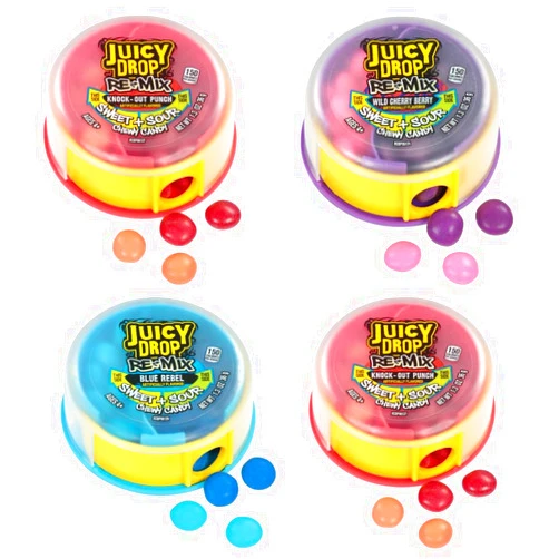 LYZA'S SWEETS & TREATS Juicy Drop Re-Mix Sweet & Sour Chewy Candy - Gift Pack of 4 by Lyza's Sweets & Treats