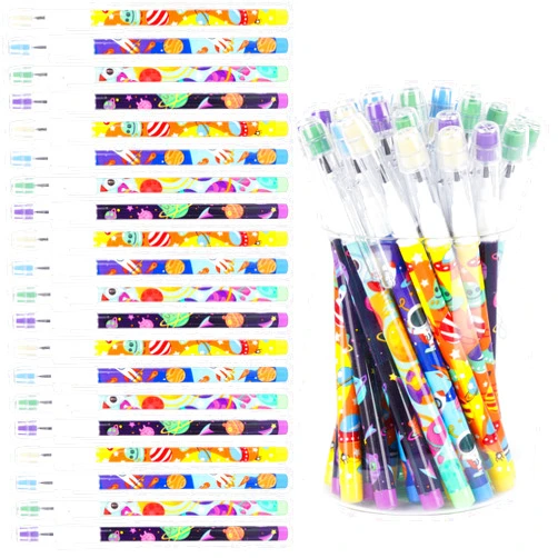 Kolewo4ever 48 Pieces Space MultiPoint Pencils Fun Astronaut Pencil Planet Rocket Space Ship Pencils Non Sharpening Pop up Pencil for Classrooms, Student Reward, Space Party Supplies