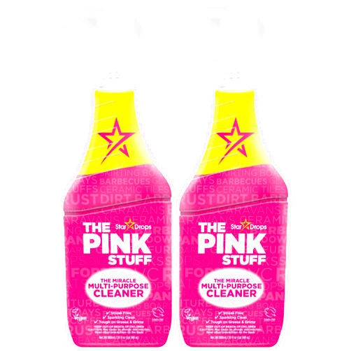 Stardrops The Pink Stuff Miracle Multi-Purpose Cleaner Spray,30 fl oz – Now 20% More! Powerful All-Purpose Cleaning Solution for Kitchens,Bathrooms,Floors&More – Cuts Through Grease&Grime with Ease,(Pack of 2)