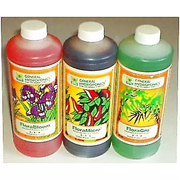 General Hydroponics FloraBloom, FloraMicro & FloraGro - 1 Quart Each