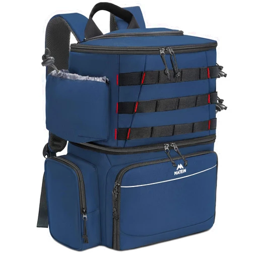 MATEIN Fishing Backpack, Water Resistant Fishing Tackle Box Bag with Rod Holders & Cooler, Gear Gifts for Men