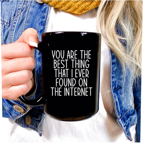 Bobalife Bubble tea in the making Ploto Couple Mug You Are The Best Thing I've Ever Found On The Internet Mug Gift for Her Gift for Him Gift Boyfriend Gift Best Friend Happy Valentines Day Black Mug