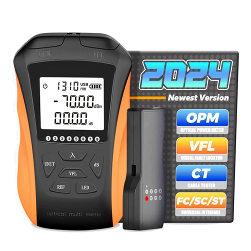 YGGYM Optical Power Meter with Visual Fault Locator, Fiber Light Meter with Cable Tester Function and Li-ion Battery USB Charge for FC/SC/ST Universal Interface
