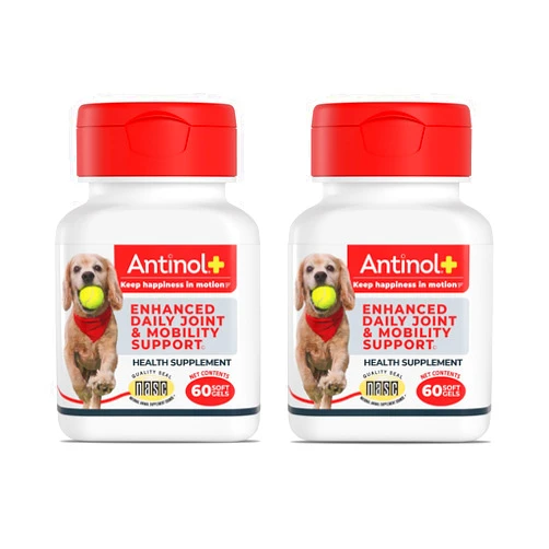 Antinol Plus, Mobility, Hip, and Joint Supplement for Dogs, Green-Lipped Mussels and Krill Oil - Dog Joint Supplement, Better and Faster Than Glucosamine and Chondroitin, 120 Soft Gels