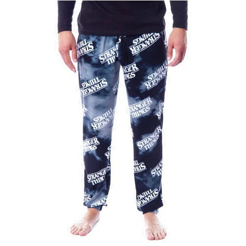 Mad Engine Stranger Things Mens' Logo Toss Print Tie Dye Sleep Pajama Jogger Pants