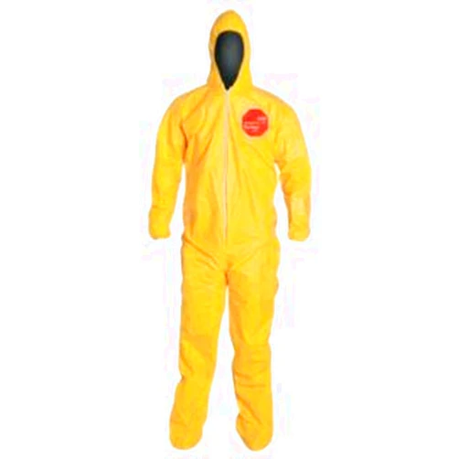 DUPONT, QC122SYL4X001200, TYCHEM QC Coverall Yellow Zip FT SG ATT Socks