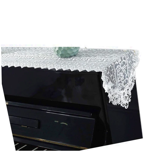 ZAYING Piano Cover Cloth Lace Fabric Decorative Dust-Proof Cloth for Upright Vertical Piano Top Cover