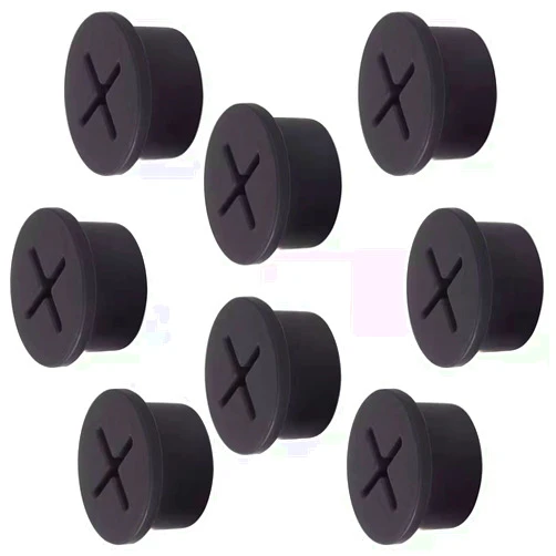 Keenkee Cable Cord Grommet 3/4 Inch Flexible Wire Rubber Grommets for Desk and Other Furnitures Wire Hole Cover Cable Management Wire Organizer Cable Pass Through (8 Pack), Black Color