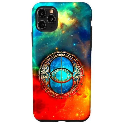 Heilige Geometrie by Anne Mathiasz Vesica Piscis, Chalice Fountain, Symbol, Flower of Life, Wicca Case for iPhone 11 Pro Max