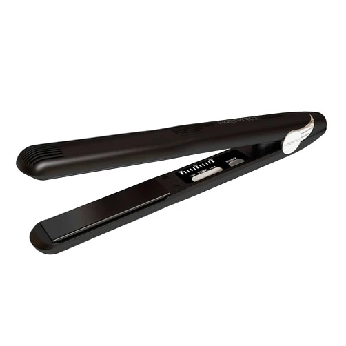 H2PRO Black Diamond 1 Inch Tourmaline Ceramic Straightening Iron - Cutting Edge Professional Flat Iron for All Hair Types