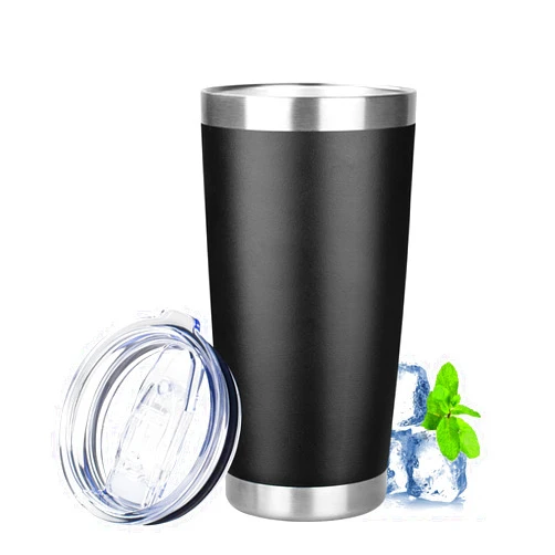 OWS grownups 20oz Tumbler with Lid Stainless Steel Insulated Tumblers Travel Coffee Tumbler Bulk Double Wall Vacuum Insulated Water Cup Christmas Gifts for Women Men Her Him Home Office (Black, 1pack)