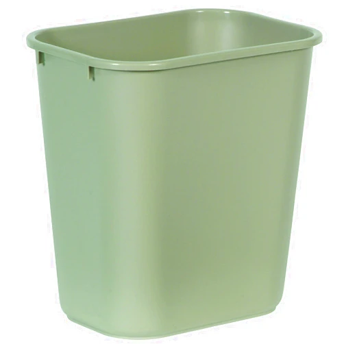 Rubbermaid Commercial Products 28QT/7 GAL Wastebasket Trash Container, for Home/Office/Under Desk, Beige (FG295600BEIG)