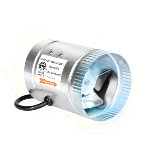 iPower 4 Inch Inline Booster Duct Fan 100 CFM HVAC Exhaust Ventilation Blower with Low Noise for Grow Tent, Basements, Bathrooms, Kitchens and Attics