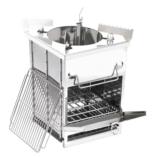 REDCAMP Wood Burning Camping Stove Folding with Pot Stand, Large Portable Stainless Steel 304# Grill Backpacking Stove for Car Camp Cooking Outdoor