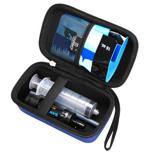 Tourmate Water Filter for Sawyer Products Mini Water Filtration System, Protective Carrying for Drinking Straw, Squeeze Pouch and Other Accessories (Blue)