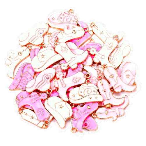 NVENF 36PCS Cowboy Boot Charms for Jewelry Making, Enamel Western Cowgirl Boot Hat Pendant Charms for Necklace Bracelet Earring Making DIY Crafts