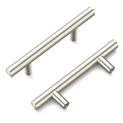Hickory Hardware 10 Pack Kitchen Cabinet Handles, Drawer Pulls for Doors & Dresser Drawers, Hardware for Bathroom, 3 Inch Hole Center, Satin Nickel, Heritage Collection