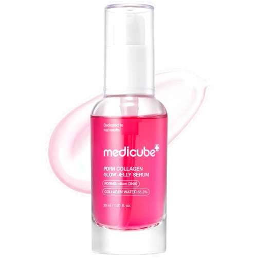 medicube PDRN Pink Collagen Glow Jelly Serum | Lightweight Water-Jelly For Plump & Supple Skin | Radiance & Elasticity Care with PDRN, Collagen, Niacinamide | Korean Skin Care 1.01 fl.oz
