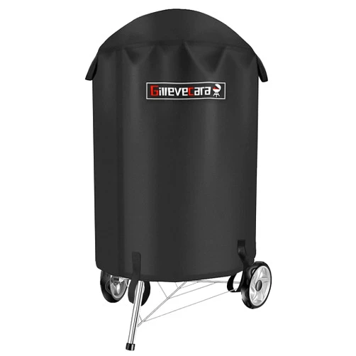 Gunduzi BBQ Grill Cover, 22 Inch Charcoal Kettle Grill Cover, Heavy Duty Waterproof & Dustproof Oxford Fabric Round Barbecue Grill Cover with Handle & Hook&Loop, for Weber, Char-Broil and More Grills