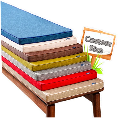 SXROMDA Custom Size Bench Window Seat Cushion, Furniture Patio Seating Cushion, Indoor Outdoor Cushion, 50D High-Resilience Foam Insert, Removable Washable, Personalized (Customize Size, Grey)